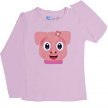 Pink Full Sleeve Girls Pyjama - Browny
